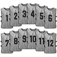 Lixada 12 Piezas de Fútbol para Niños Pinnies Jerseys de Fútbol de Secado Rápido Juventud Deportes Scrimmage Equipo de…